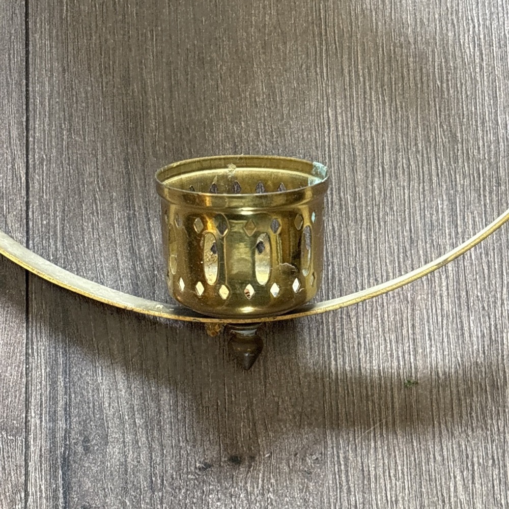 Vintage Brass Tone Moe Light Ceiling Fixture Union Made USA Flush Mount 9.5 in - Picture 3 of 9